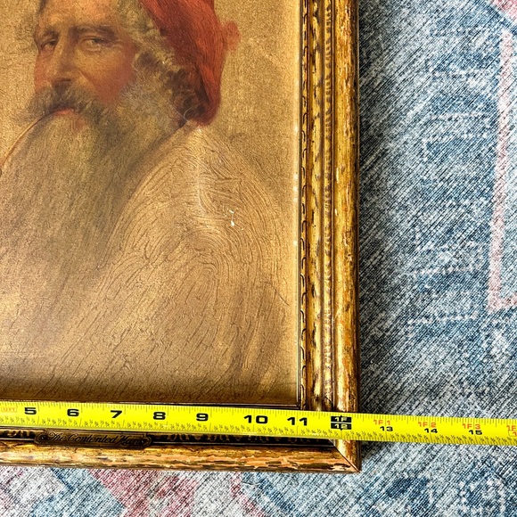 Vintage framed painting “The Contented Man” - Picture 10 of 10